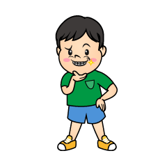 驚く男の子