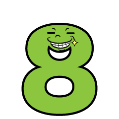 ニヤリの8数字