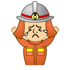 泣く消防士