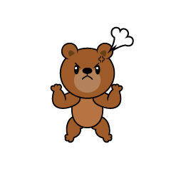 怒るクマ
