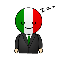 寝るイタリア人