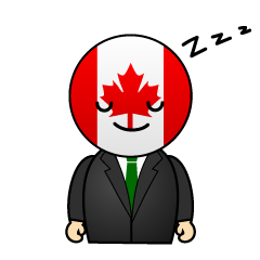 寝るカナダ人