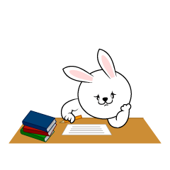 読書するウサギ