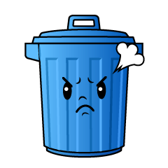 怒るゴミ箱