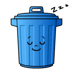 寝るゴミ箱