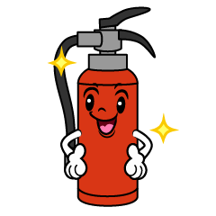ポーズする消火器