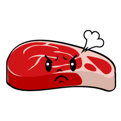 怒る牛肉