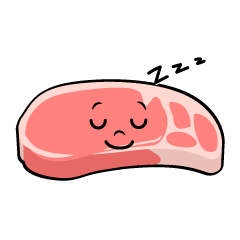 寝る豚肉
