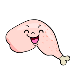 笑顔の鶏肉