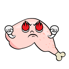 燃える鶏肉