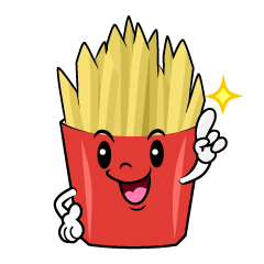 指差しするフライドポテト