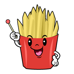 説明するフライドポテト