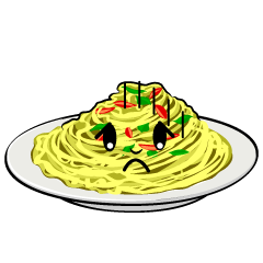 お辞儀するパスタ