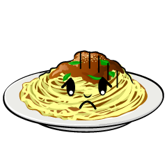 お辞儀するスパゲッティ