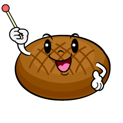 説明するハンバーグ