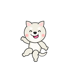 笑顔の白犬