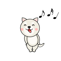 歌う白犬