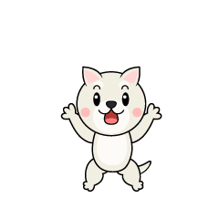 驚く白犬