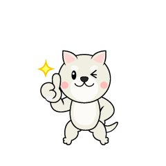 いいねする白犬