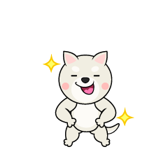 ポーズする白犬