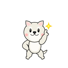 指差しする白犬