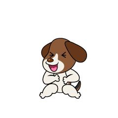 笑うビーグル