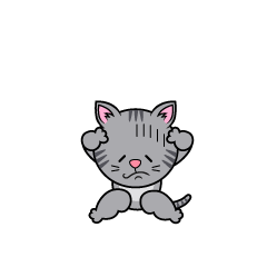 お辞儀するサバトラ