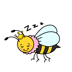 寝るメス蜂