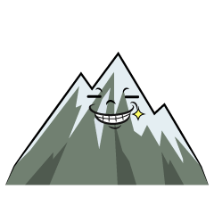 ニヤリとする雪山