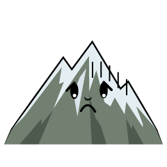 落ち込む雪山