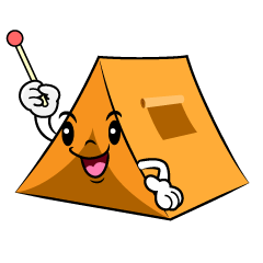 説明するテント