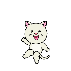 笑顔の白猫