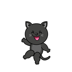 笑顔の黒猫