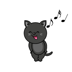 歌う黒猫