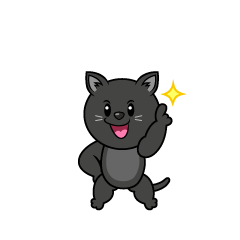 指差しする黒猫