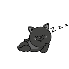 寝る黒猫