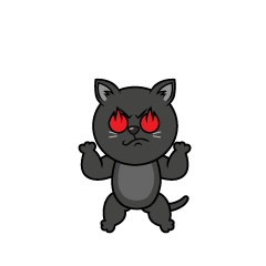 燃える黒猫