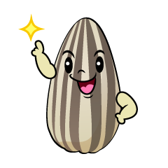 指差しするヒマワリの種