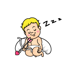 寝るキューピッド