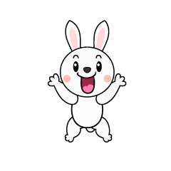 驚くウサギ