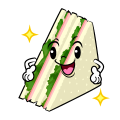 ポーズするハムサンドイッチ