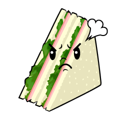 怒るハムサンドイッチ