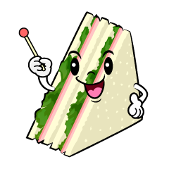 説明するハムサンドイッチ