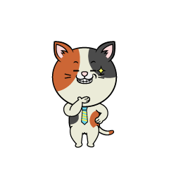 Grinning Calico Cat Businessman