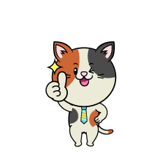 Thumbs Up Calico Cat Businessman
