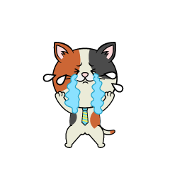 Crying Calico Cat Businessman