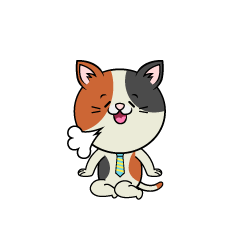 Relieved Calico Cat Businessman