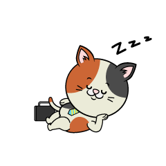 Sleeping Calico Cat Businessman