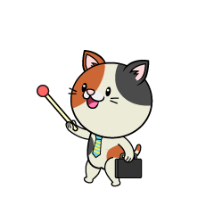 Explaining Calico Cat Businessman