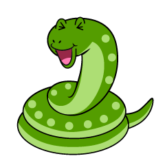 笑う緑ヘビ